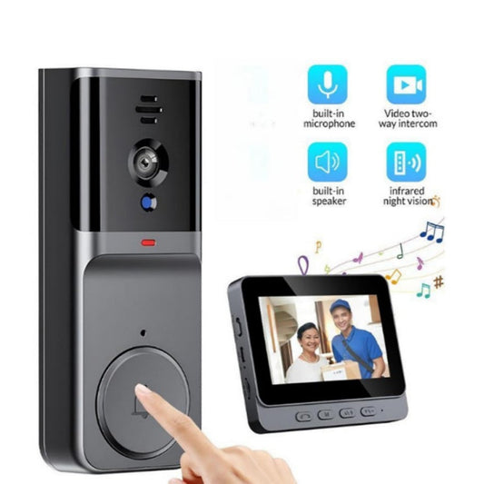 🔥2026 New Arrivals: 50% Off for a Limited Time!🔥Wireless doorbell camera: 1080P, 170° angle, 4.3-inch screen, IPX65 outdoor waterproof rating, night vision
