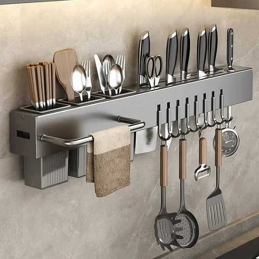 🍽Kitchen storage essentials 🔥50% limited discount！👨🏻‍🍳Clear messy countertops in one go！Multifunctional Kitchen Chopstick Cage & Knife Holder