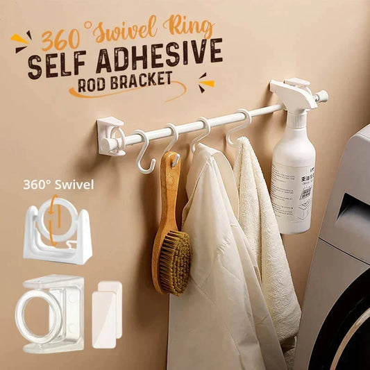 🏆Flash Sale⚡50K+ SOLD! Almost Gone-💥360° Rotating Ring Self Adhesive Rod Holder