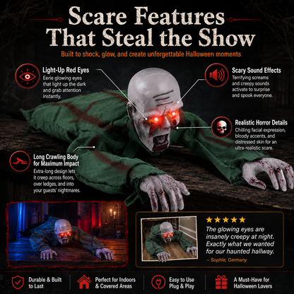 📢📢50% OFF & In Stock⏰👻 Animated Crawling Halloween Ghost with Light & Sound