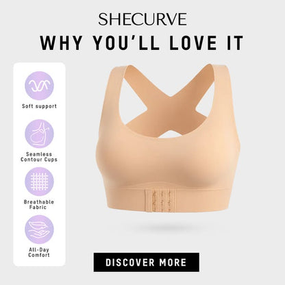 🎉LAST DAY SALE -50% OFF⚡Front Closure Cross-Back Wireless Posture Bra