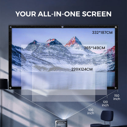 🥳2026 HOT SALE🥳💞50K+ SOLD!✨ High Definition Projection Screen - 120-inch Diagonal with Matte White Surface for Crystal Clear Home Cinema Experience 🎬🌟