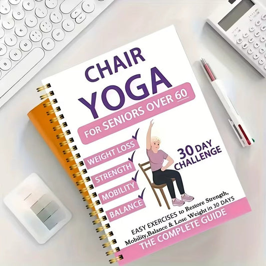 🔥Summer New Hot Sales - 50% OFF💞30-Day Chair Yoga Weight Loss Spiral-Bound Notebook & Step-by-Step Exercise Guide - At-Home Fitness Journal