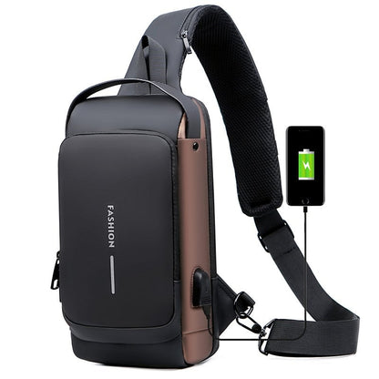 🎒 LIMITED-TIME 50% OFF! ✨ Anti-Theft Unisex Crossbody Sling Bag – Hard Shell, Waterproof, USB Charging, RFID Blocking 🔒