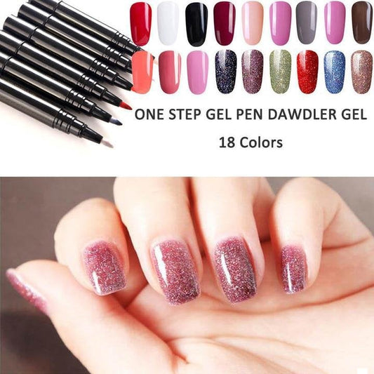 One Step Nail Gel Pen🎨Free handheld mini UV nail lamp💡
