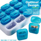💊Monthly Pill Organizer with Lid - Arthritis-Friendly Easy-Open Lids 31 Removable Daily Pill Pods Date Reminder & Travel Case for Vitamins & Medications
