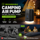 🏕️ Rechargeable Camping Air Pump – LED Light, Fast Inflation, Compact 🔋