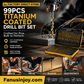 🔥High-efficiency tool favored by veteran craftsmen!Factory Outlet-99pcs Titanium Coated Drill Bit Set
