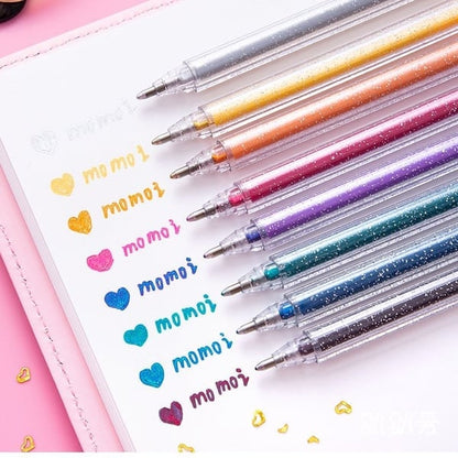 ✨ Glitter Gel Pen Set – Add Sparkle to Every Page 🌈