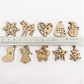 50/100PCS Unfinished Mini Wooden Christmas Ornaments