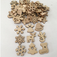 50/100PCS Unfinished Mini Wooden Christmas Ornaments