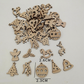 50/100PCS Unfinished Mini Wooden Christmas Ornaments