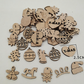 50/100PCS Unfinished Mini Wooden Christmas Ornaments