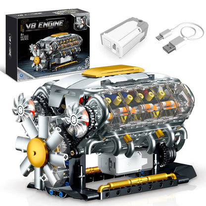 🎉Final Day Sale: 50% OFF + FREE SHIPPING🔥 - Building Blocks OHV V8 Small-Block Engine Model Kit