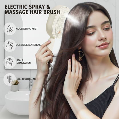 🥳2026 HOT SALE🥳💞50K+ SOLD!💆‍♀️🔘50% OFF! Electric Hairbrush with Spray & Massage – Gentle detangling, nourishing mist. Soft bristles, one‑key clean. ✨🪮