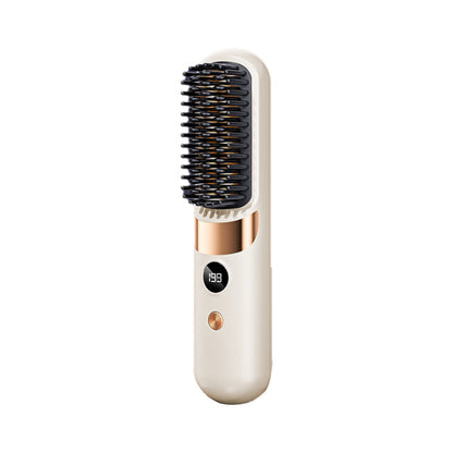 🥳2026 HOT SALE🥳💞50K+ SOLD!💇‍♀️🛡️ 50% OFF! 3‑in‑1 Cordless Hair Straightening Brush – Straighten, curl & detangle with 4 heat settings. Wider teeth prevent burns – safe for daily styling! ✨🌿