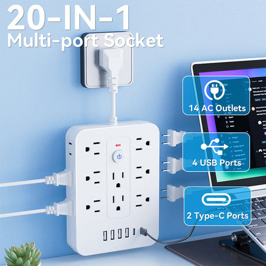 🔥Hot Sale Deals-20-in-1 Power Strip with Overload Protection