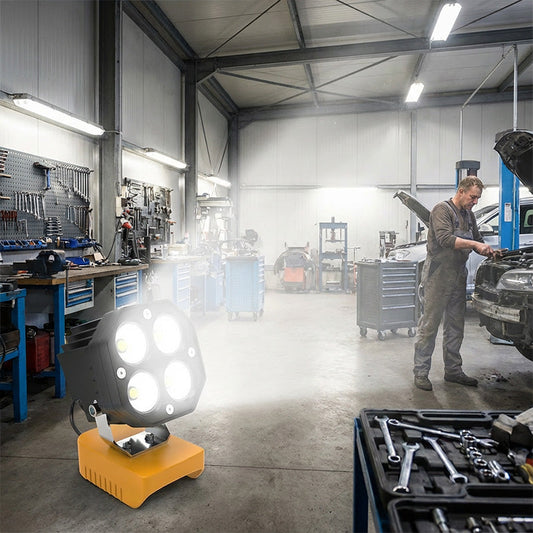 🔦 40W 6000-Lumen Cordless LED Work Light — Compatible with Dewalt 18V/20V Batteries! 🔦