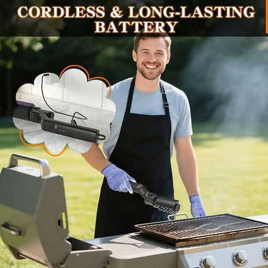 ⏰Limitied-Time 50% OFF!!!🍖 Cordless Electric BBQ Brush Cleaner – Deep Cleaning, Long Handle & Rechargeable 🔋