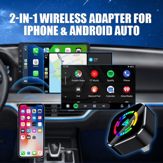⏰⏰2-in-1 Wireless Adapter for iPhone & Android Auto