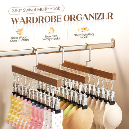 🔥50% OFF!👕360° Swivel Multi-Hook Wardrobe Organizer--10 clips