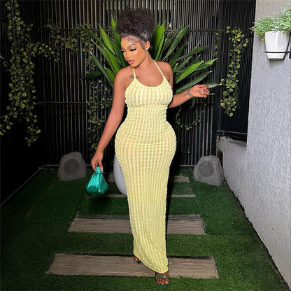 Women’s Sexy Backless Bodycon Maxi Dress