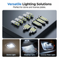 20-Piece LED Car Lighting Kit: Includes roof lights, T10 parking lights, dual-tip reading lights, license plate lights, and interior lights