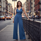 ⏰🎁Halter V-Neck Backless Wide-Leg Jumpsuit