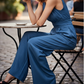 ⏰🎁Halter V-Neck Backless Wide-Leg Jumpsuit