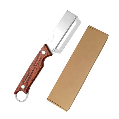 🥕 3-in-1 Vegetable Peeler with Bottle Opener – Julienne & Shredding Tool, Stainless Steel Blade, Wood‑Grip Handle – Must‑Have Kitchen Gadget for Effortless Prep