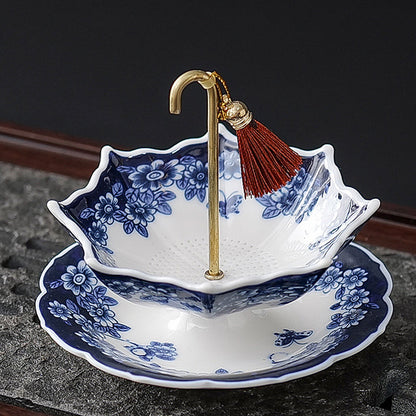 Umbrella-Shaped Ceramic Tea Strainer Set