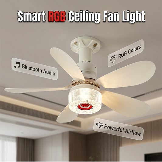 ⏰🎁3-in-1 Ceiling Fan with Light and Bluetooth Speaker