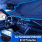 ⏰🎁Car Windshield Sun Shade Umbrella - Foldable Car Umbrella Sunshade Cover UV Block Car Front Window (Heat Insulation Protection) for Auto Windshield Covers Most Cars