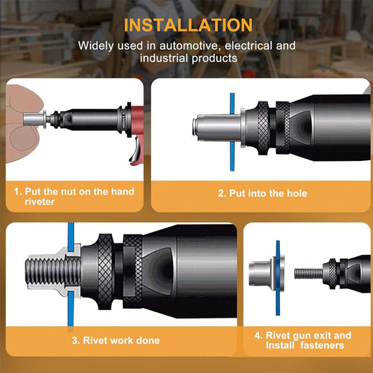 🔧 LIMITED-TIME 50% OFF! ✨ Flat Head Threaded Insert Nut Rivet Nuts Set – Multi-Size, Corrosion Resistant, Easy Install 🛠️
