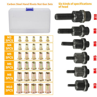 🔧 LIMITED-TIME 50% OFF! ✨ Flat Head Threaded Insert Nut Rivet Nuts Set – Multi-Size, Corrosion Resistant, Easy Install 🛠️