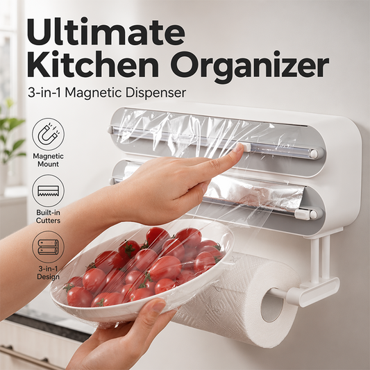 🔥Hot Sale 50% OFF🎨2-in-1 Magnetic Wrap Cutter & Towel Holder