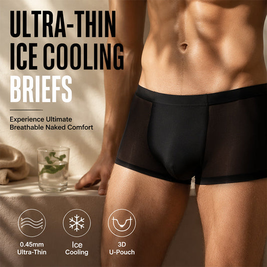 Ultra-Thin Ice Cooling Boxers – 3-Pack, 3D Pouch & Breathable Support