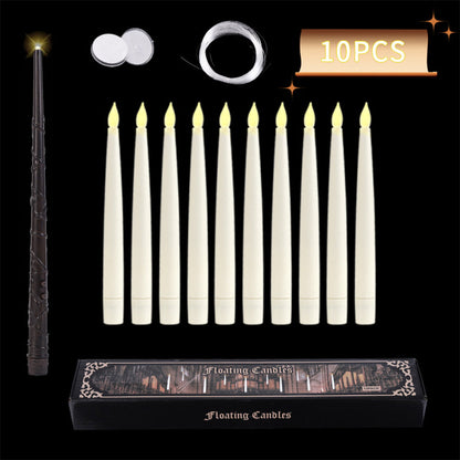 💥2026 Hot Sale🎁Magical Wand Remote Floating LED Taper Candles Set