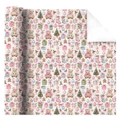 🥳2026 HOT SALE🥳💞50K+ SOLD! 💡Cute Teddy Bear Christmas Gift Wrapping Paper