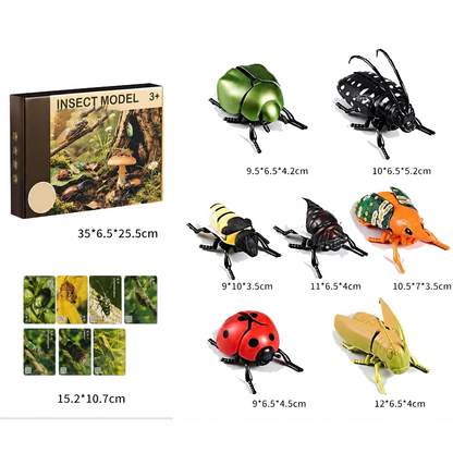 🐝🦋Wind-Up Winged Insect Simulation Toy Set with Educational Cards