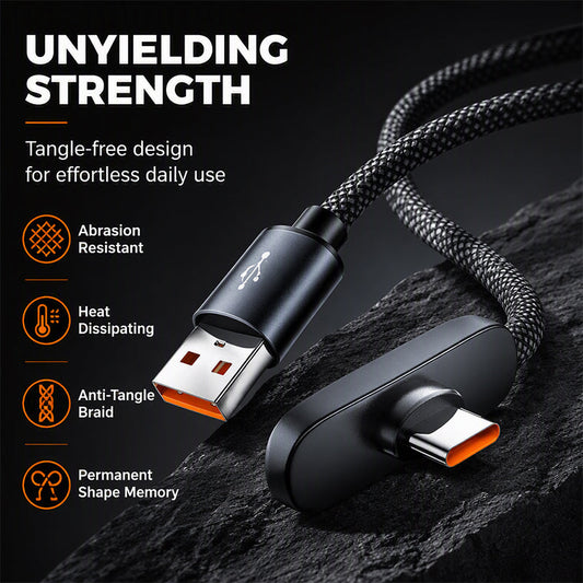 🎁 50% OFF! 🔥100W 90-Degree Elbow Fast Charging Type-C Cable