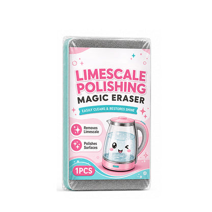 🧽50% OFF NOW! Limescale Polishing Magic Eraser Sponge‑ Chemical‑Free Descaling Scrub Pad, Scratch‑Free High‑Density Cleaning Sponge for Kettles, Sinks & Hard‑Water Stains