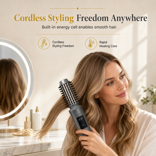👧 LIMITED‑TIME 50% OFF! 🌸2-in-1 Cordless Electric Hair Straightener & Curling Brush