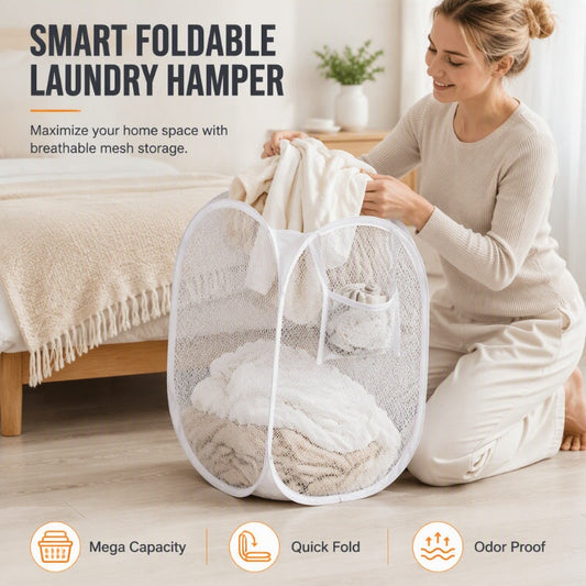 ✨Hot Sale 50% OFF🔥Large Capacity Foldable Mesh Laundry Hamper