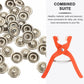 🔘 Sew-Free Snap Fastener Plier Kit: Stainless Steel, Ergonomic, with Storage Box, 50-200 Sets