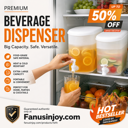 ❄️Limited Time 50% OFF for Cool Summer! 🌈Summer Must-Have! 🍹🧊Build your own drink shop at home！🧊🥂Space-Saving Refrigerator Beverage Dispenser with Spigot